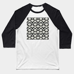 A Grey and White Lace Pattern Baseball T-Shirt